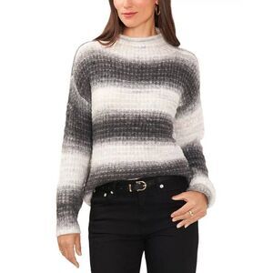 NWOT VINCE CAMUTO Ombre Striped Alpaca Blend Sweater XL Pullover Funnel Neck